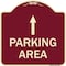Signmission Parking Area with Ahead Arrow Heavy-Gauge Aluminum Architectural Sign, 18" x 18", BU-1818-23468 A-DES-BU-1818-23468 - alternate 1